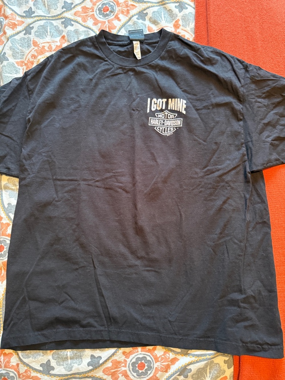 Harley-Davidson Black Short Sleeve Tee with White 'I Got Mine' Chest Logo